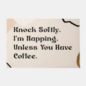 おおもしろいよびユーモアのあるウェルカムマット |静かにノック ドアマット (正面)