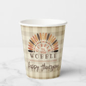 おおもしろい前がぐらつかれるまで感謝のゴブル 紙コップ (裏面)