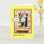 おおもしろい前が窓からかわいいキリン カード (黄色い花)