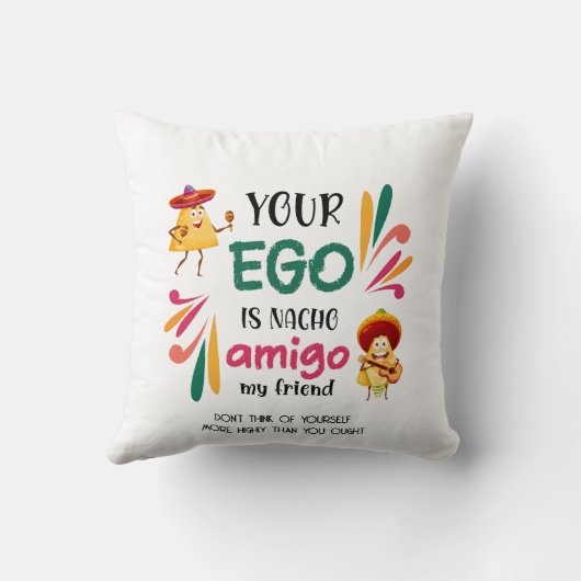 おおもしろい前のエゴはナチョアミゴカスタム文字 クッション (裏面)