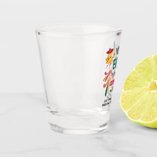 おおもしろい前のエゴはナチョアミゴカスタム文字 ショットグラス (左)