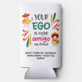 おおもしろい前のエゴはナチョアミゴカスタム文字 スリム缶クーラー (裏面)