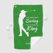 おおもしろい前のスイングを見た男のゴルフ引用文 ゴルフタオル (インサイチュ)