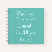 おおもしろい前の悪ふざけ引用文 ノートブック (正面)