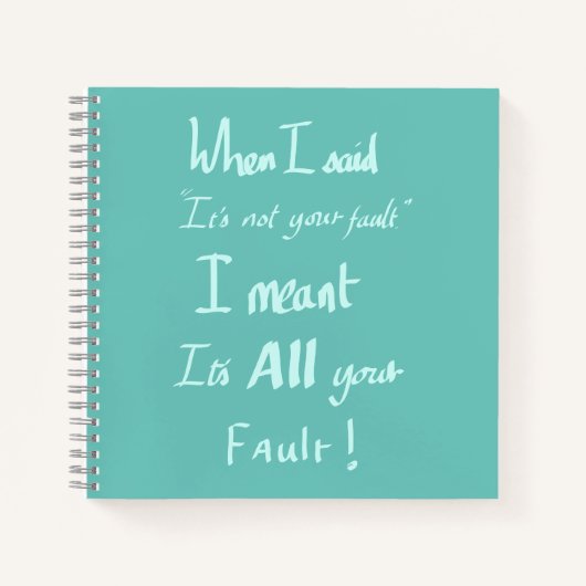 おおもしろい前の悪ふざけ引用文 ノートブック (正面)