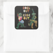 おおもしろい前の悪党とクロコダイル・プン・ロックアウト スクエアシール (バッグ)