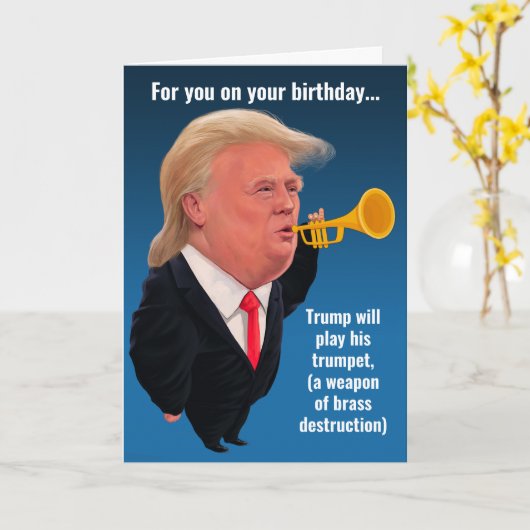 おおもしろい前の遊誕生日にトランプ カード (黄色い花)