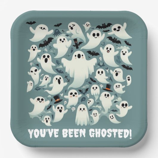 おおもしろい前はゴーストだ！幽霊 ペーパープレート (正面)