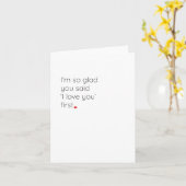 『おおもしろい前は『俺が一番好きだと言った』記念日 カード (黄色い花)