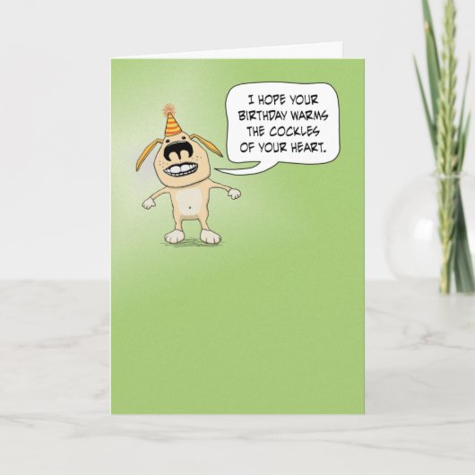おおもしろい客様のハート誕生日 カード (正面)