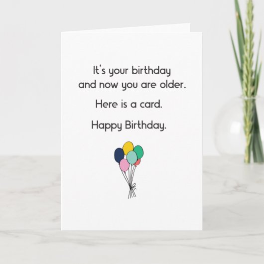おおもしろい客様の誕生日で、お客様は今より年上 カード (正面)