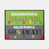 おおもしろい客様のLove販売を行う配達人遠くに ドアマット (正面)