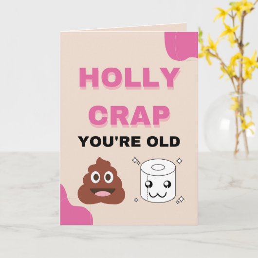 おおもしろい年寄り カード (黄色い花)