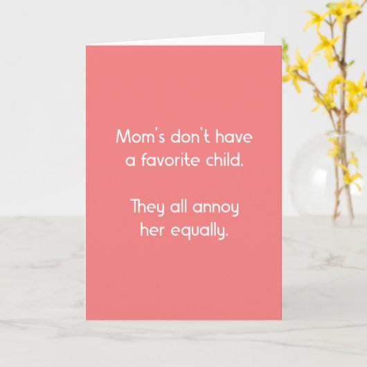 おおもしろい母さんの日はお気に入りのない カード (黄色い花)