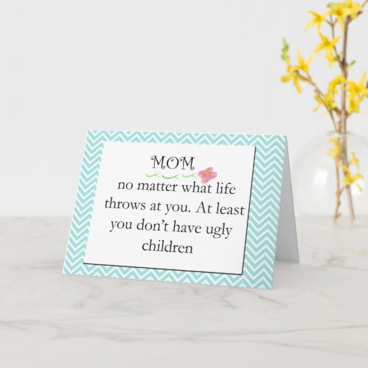 おおもしろい母さん用挨拶状 カード (黄色い花)