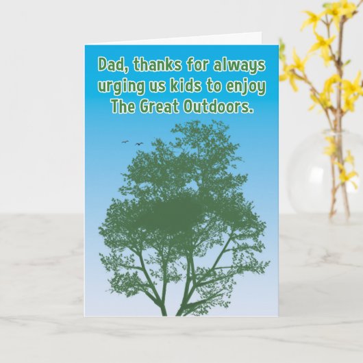 おおもしろい父様の日素晴らしアウトドアを高く評価する カード (黄色い花)