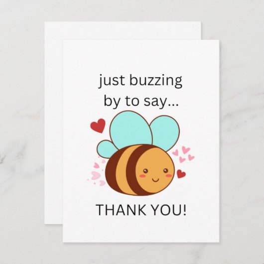 おおもしろい礼を言うためにブーンと鳴る可愛いビー 出欠カード (正面/裏面)