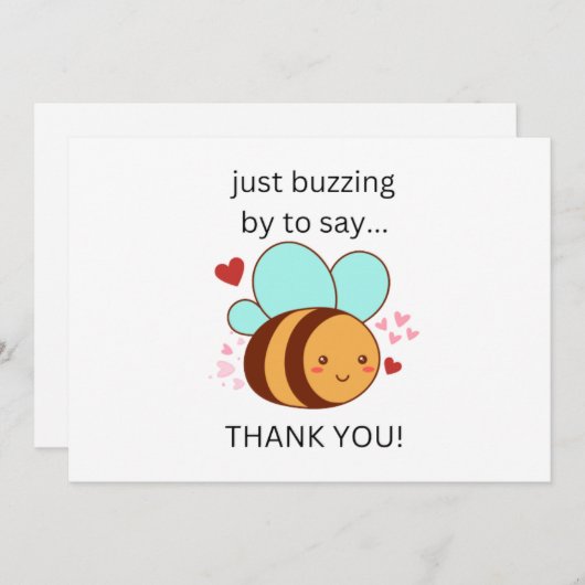 おおもしろい礼を言うためにブーンと鳴る可愛いビー 案内状 (正面/裏面)