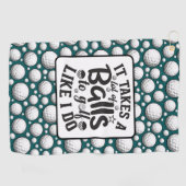 おおもしろい粗末なゴルファー白黒 ゴルフタオル (横)