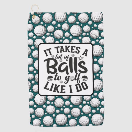 おおもしろい粗末なゴルファー白黒 ゴルフタオル (正面)