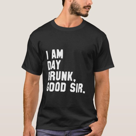 おおもしろい酒のシャツはいま飲だ Tシャツ (正面)