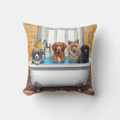 おおもしろい風呂に入る動物 クッション (正面)