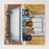 おおもしろい風呂に入る動物 ジグソーパズル (横)