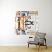 おおもしろい風呂に入る動物 タペストリー (インサイチュ(横))