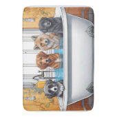 おおもしろい風呂に入る動物 バスマット (正面縦)