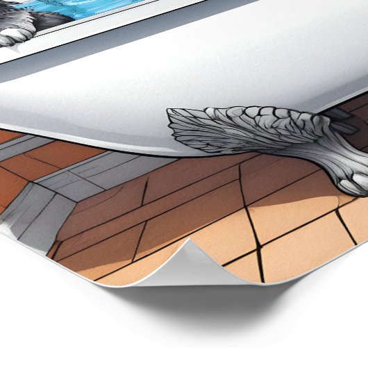 おおもしろい風呂に入る動物 ポスター (角)