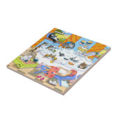 おおもしろい風呂に猫 タイル (側面)