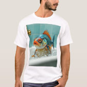 おおもしろい風呂の魚 Tシャツ (正面)