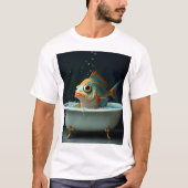 おおもしろい風呂の魚 Tシャツ (正面)