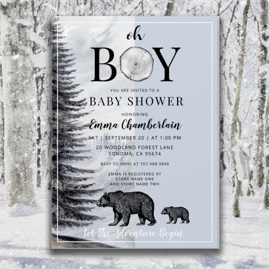 おおウッドランドが男の子の赤ちゃんのシャワーを負担 招待状