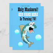 おおサバ75匹の魚を釣っおもしろいている 招待状 (正面/裏面)