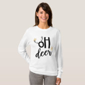 おおシカトナカイの角 楽しいクリスマス Tシャツ (正面フル)