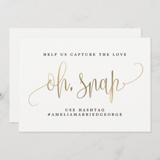 おおスナップインスタグラムサイン-愛らしい書道 招待状 (正面/裏面)