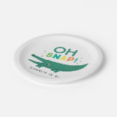 おおスナップワニの誕生日パーティープレート ペーパープレート (アングル)