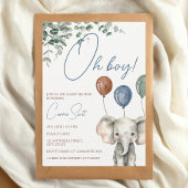 おおゾウ小さなピーナッツ赤ちゃんシャワー 招待状