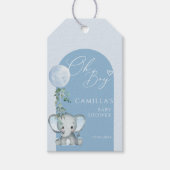 おおゾウ男の子バルーンベイビーシャワー ギフトタグ (正面)