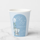 おおゾウ男の子バルーンベイビーシャワー 紙コップ (正面)