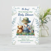 おおブイ少年だ！魚釣りをテーマにしたベビーシャワー 招待状 (スタンド正面)