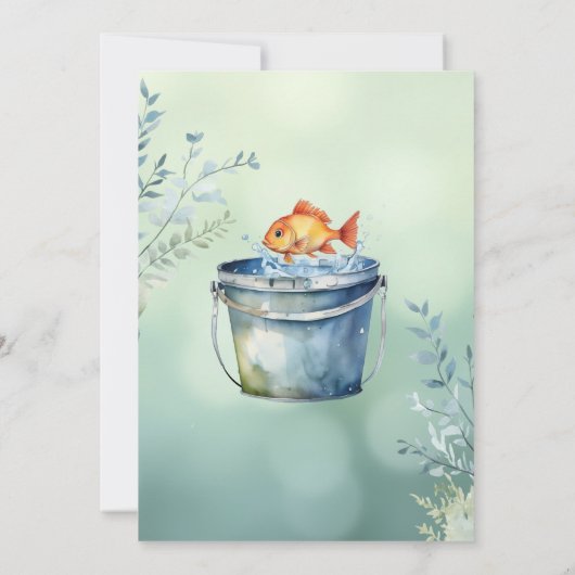 おおブイ少年だ！魚釣りをテーマにしたベビーシャワー 招待状 (裏面)