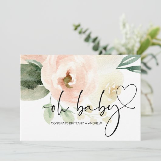 おおベビーガールが新しい母さんにおめでとうピンク カード (スタンド正面)