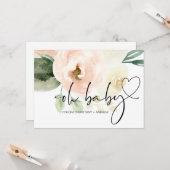 おおベビーガールが新しい母さんにおめでとうピンク カード (正面/裏面インサイチュ)