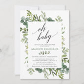 おおベビー男女兼用緑のベビーシャワー 招待状 (正面)