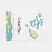 おおベビー行く場所！誕生の状態 フリースブランケット (正面(横))