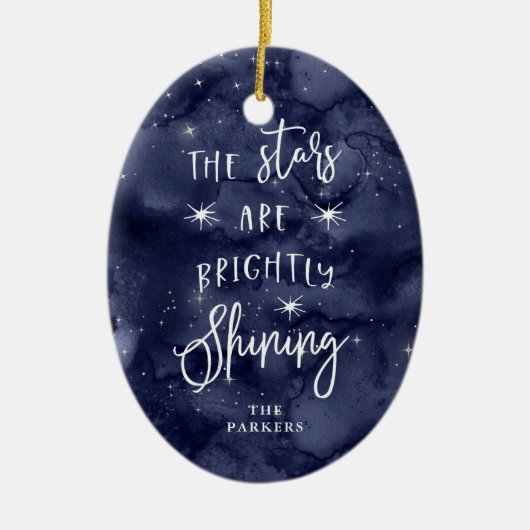 おおホーリーナイト |写真とクリスマスの星 セラミックオーナメント (正面)