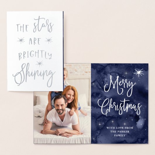 おおホーリーナイト |写真とクリスマスの星 箔カード (ディスプレー)