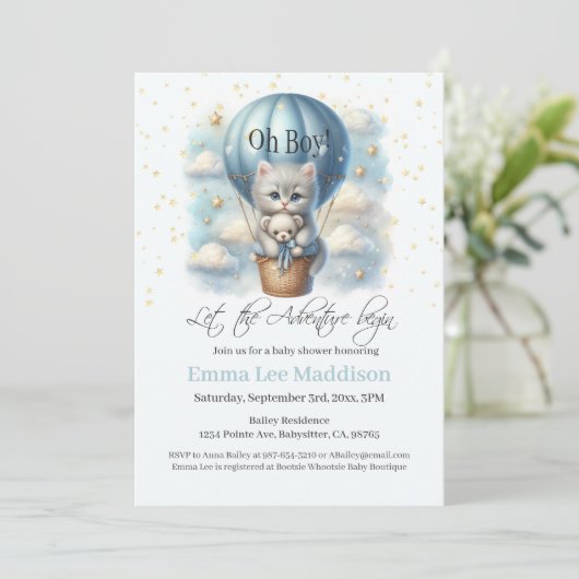 おおボーイアドベンチャーが熱気球で子猫を待つ 招待状 (スタンド正面)